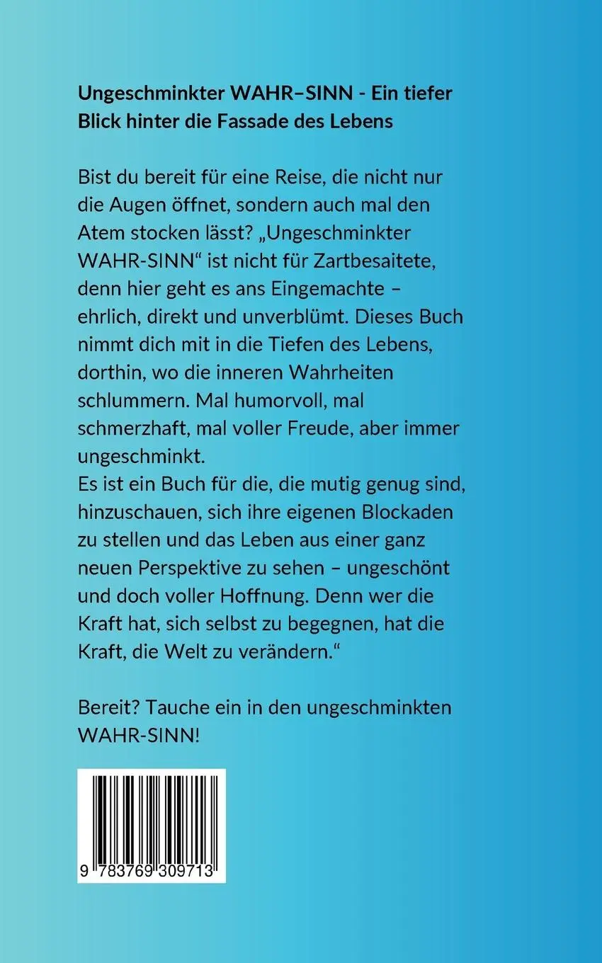 Rückseite: 9783769309713 | Ungeschminkter Wahr-Sinn | Katja Schlottke | Taschenbuch | 184 S.