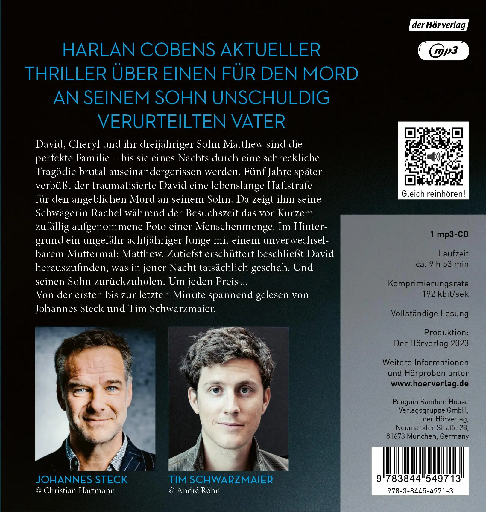 Bild: 9783844549713 | Nur für dein Leben | Thriller | Harlan Coben | MP3 | 1 CD | Deutsch