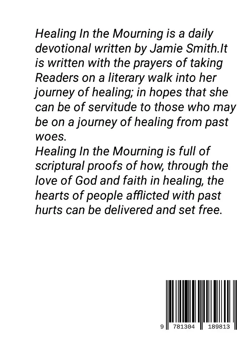 Rückseite: 9781304189813 | Healing In The Mourning | A Daily Devotional | Jamie Smith | Buch