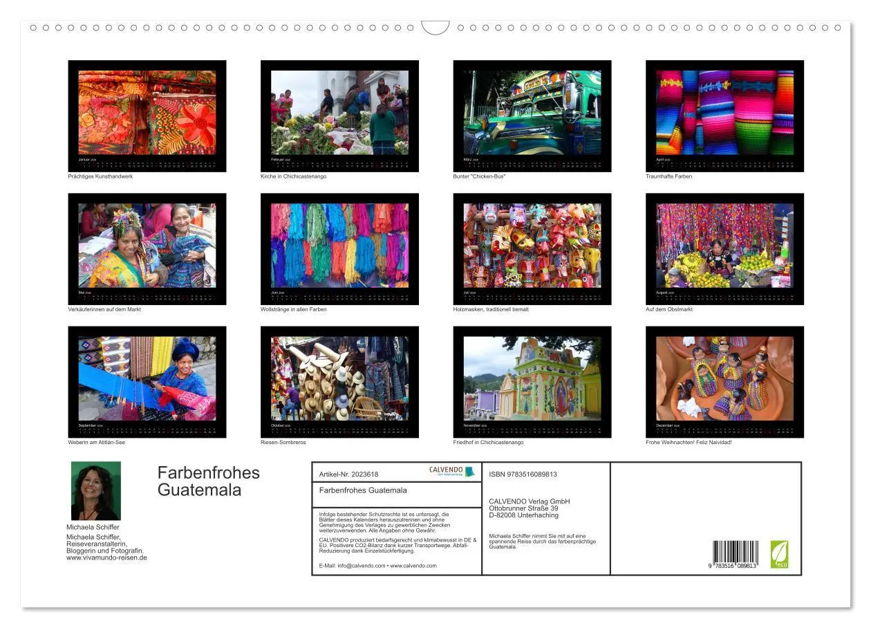 Bild: 9783516089813 | Farbenfrohes Guatemala (Wandkalender 2026 DIN A2 quer), CALVENDO...