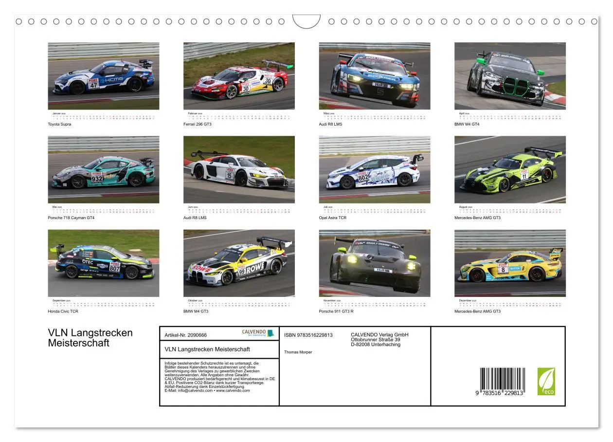 Bild: 9783516229813 | VLN Langstrecken Meisterschaft (Wandkalender 2026 DIN A3 quer),...