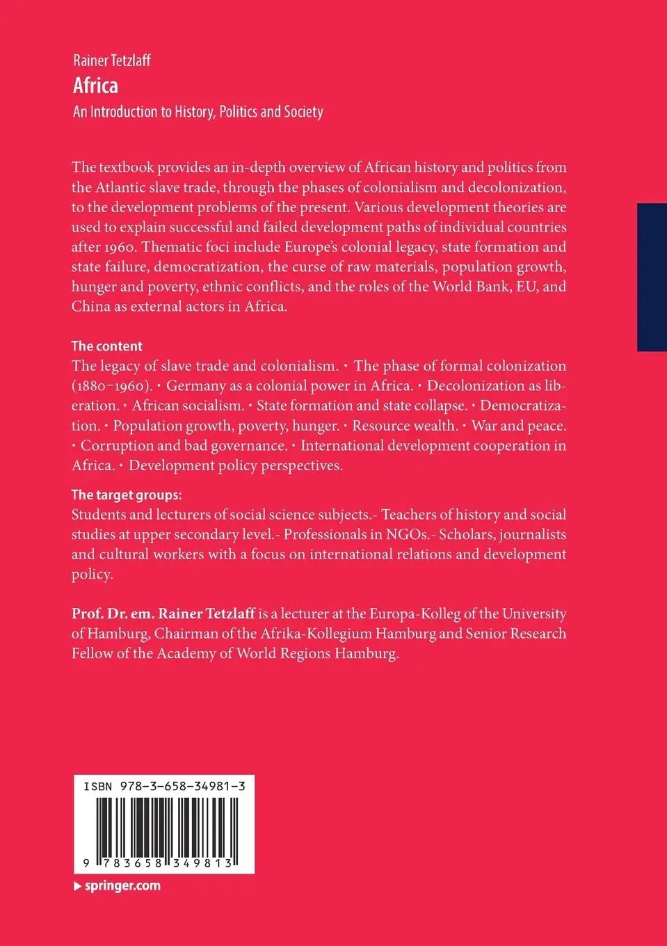 Rückseite: 9783658349813 | Africa | An Introduction to History, Politics and Society | Tetzlaff
