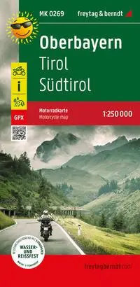 Cover: 9783707919813 | Oberbayern - Tirol - Südtirol, Motorradkarte 1:250.000, freytag &amp;...
