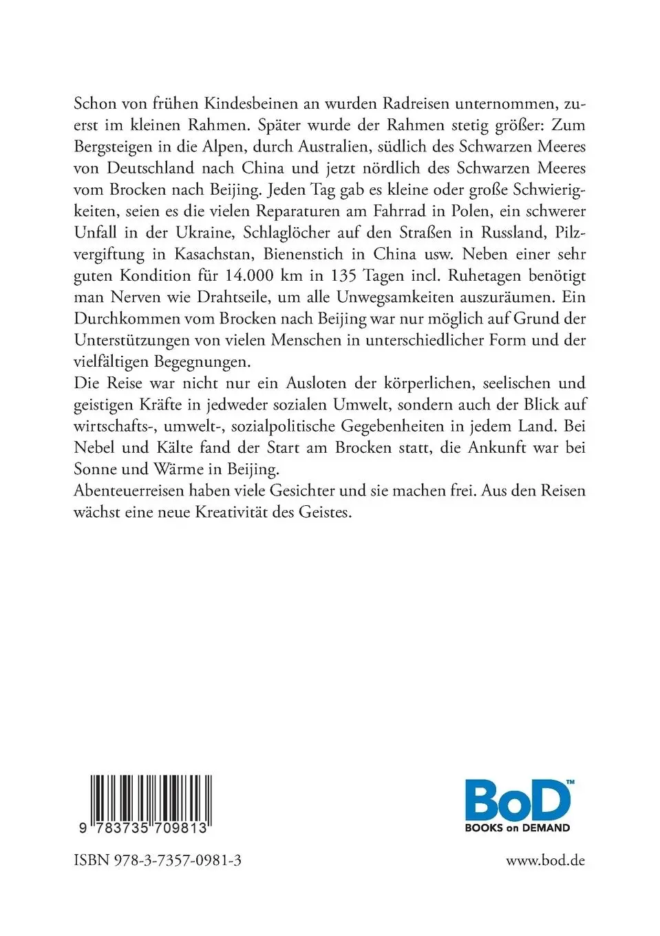 Rückseite: 9783735709813 | BB = Vom Brocken nach Beijing | Roswitha Soechtig | Taschenbuch | 2014