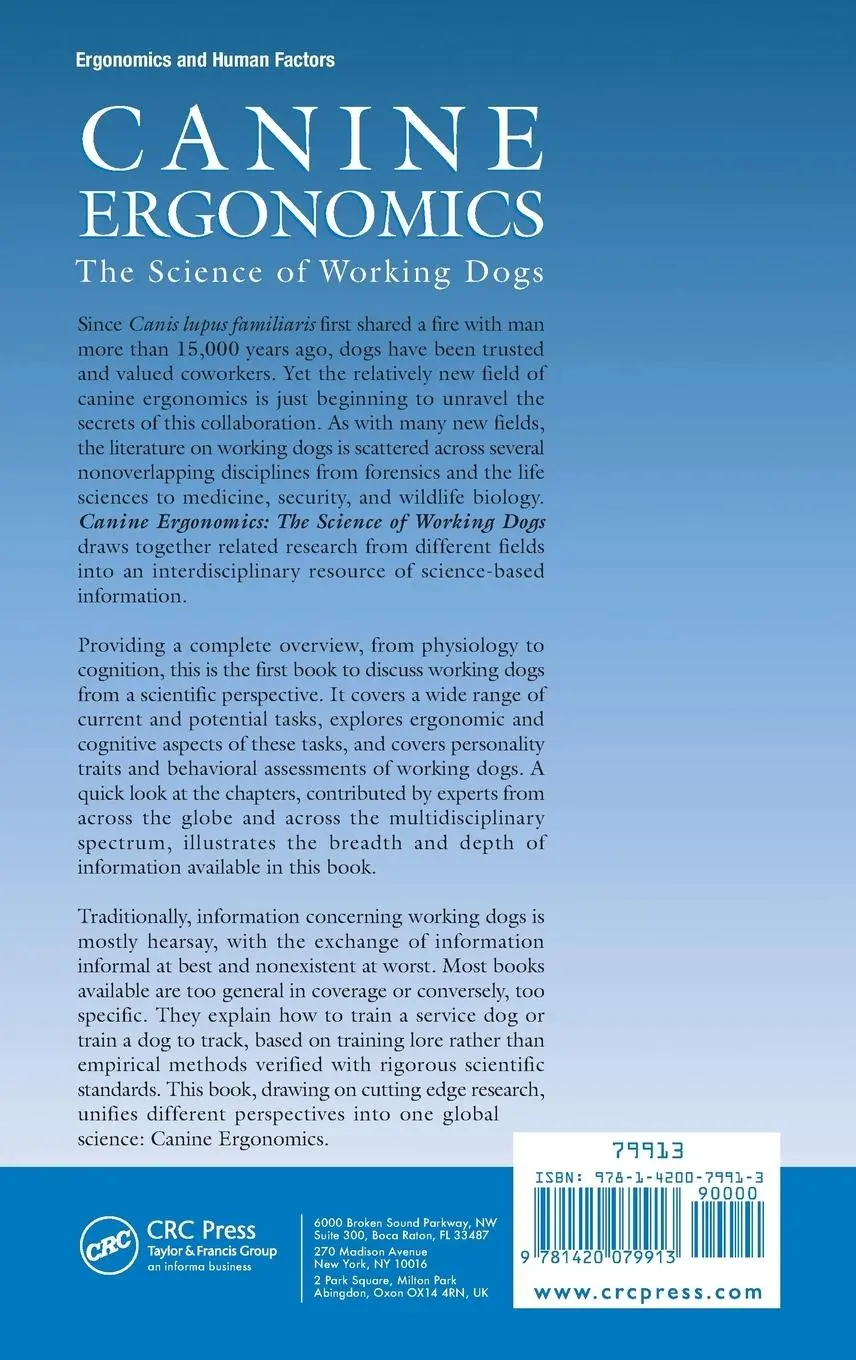 Rückseite: 9781420079913 | Canine Ergonomics | The Science of Working Dogs | William S. Helton