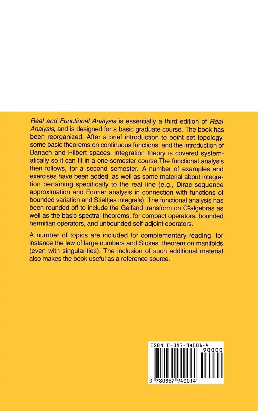 Rückseite: 9780387940014 | Real and Functional Analysis | Serge Lang | Buch | xiv | Englisch