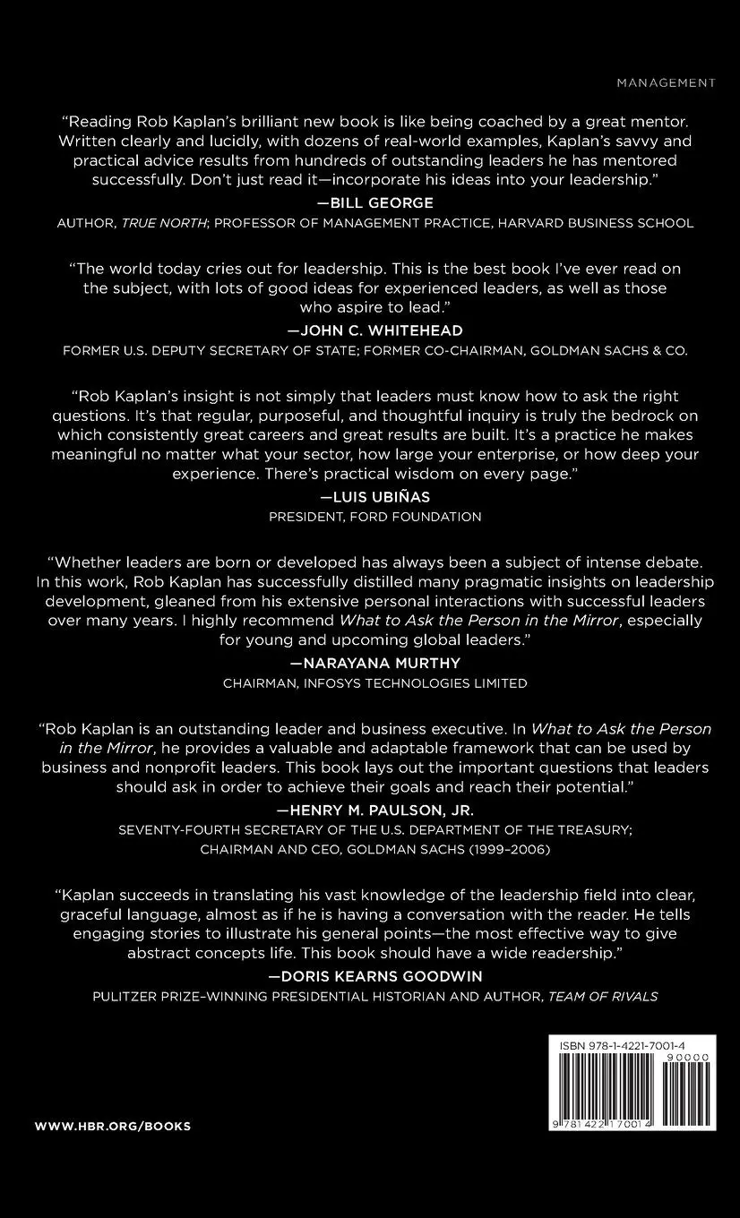 Rückseite: 9781422170014 | What to Ask the Person in the Mirror | Robert S Kaplan | Buch | 2011