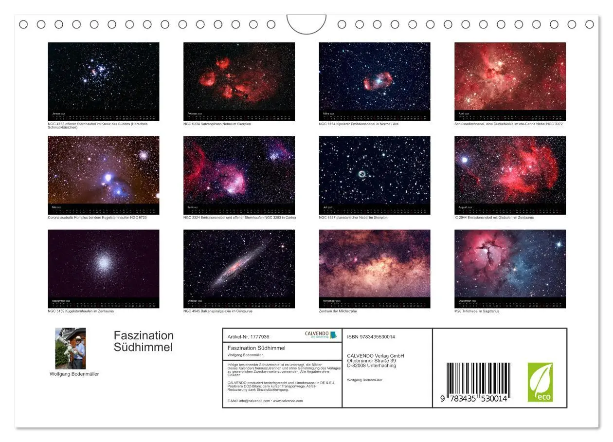 Bild: 9783435530014 | Faszination Südhimmel (Wandkalender 2025 DIN A4 quer), CALVENDO...