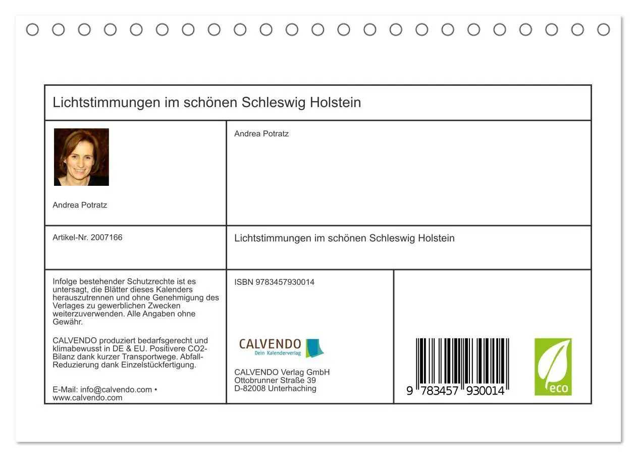 Bild: 9783457930014 | Lichtstimmungen im schönen Schleswig Holstein (Tischkalender 2026...