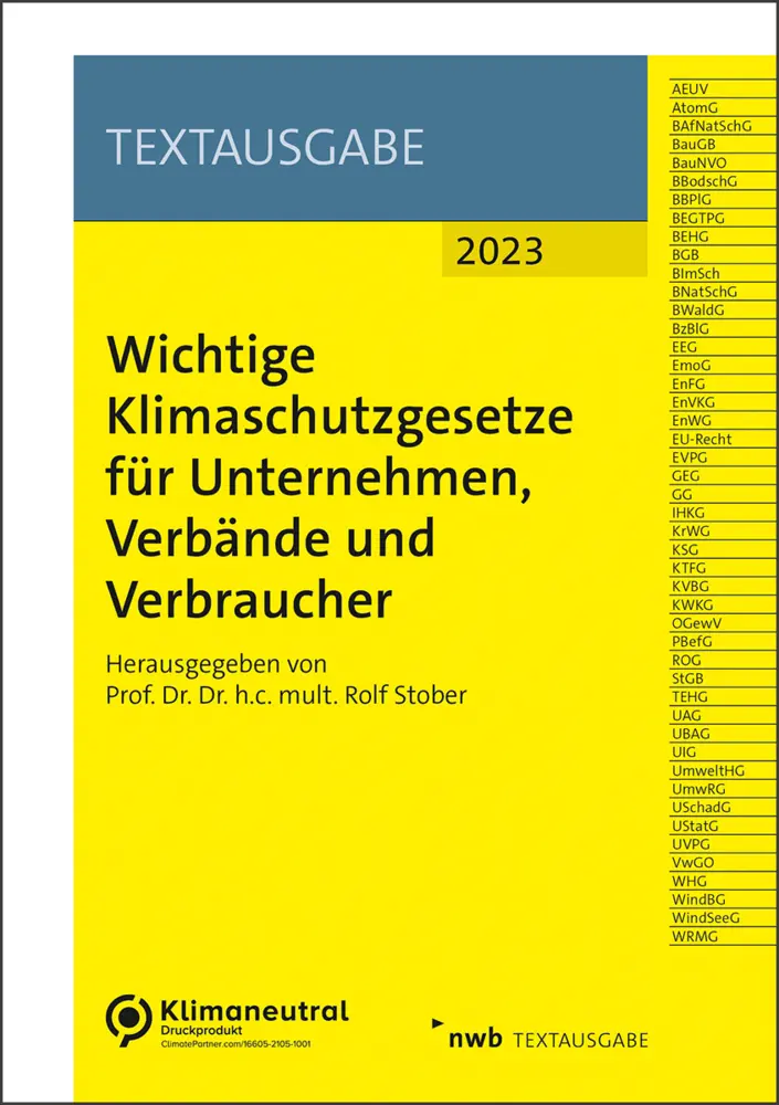 Cover: 9783482680014 | Wichtige Klimaschutzgesetze für Unternehmen, Verbände und Verbraucher