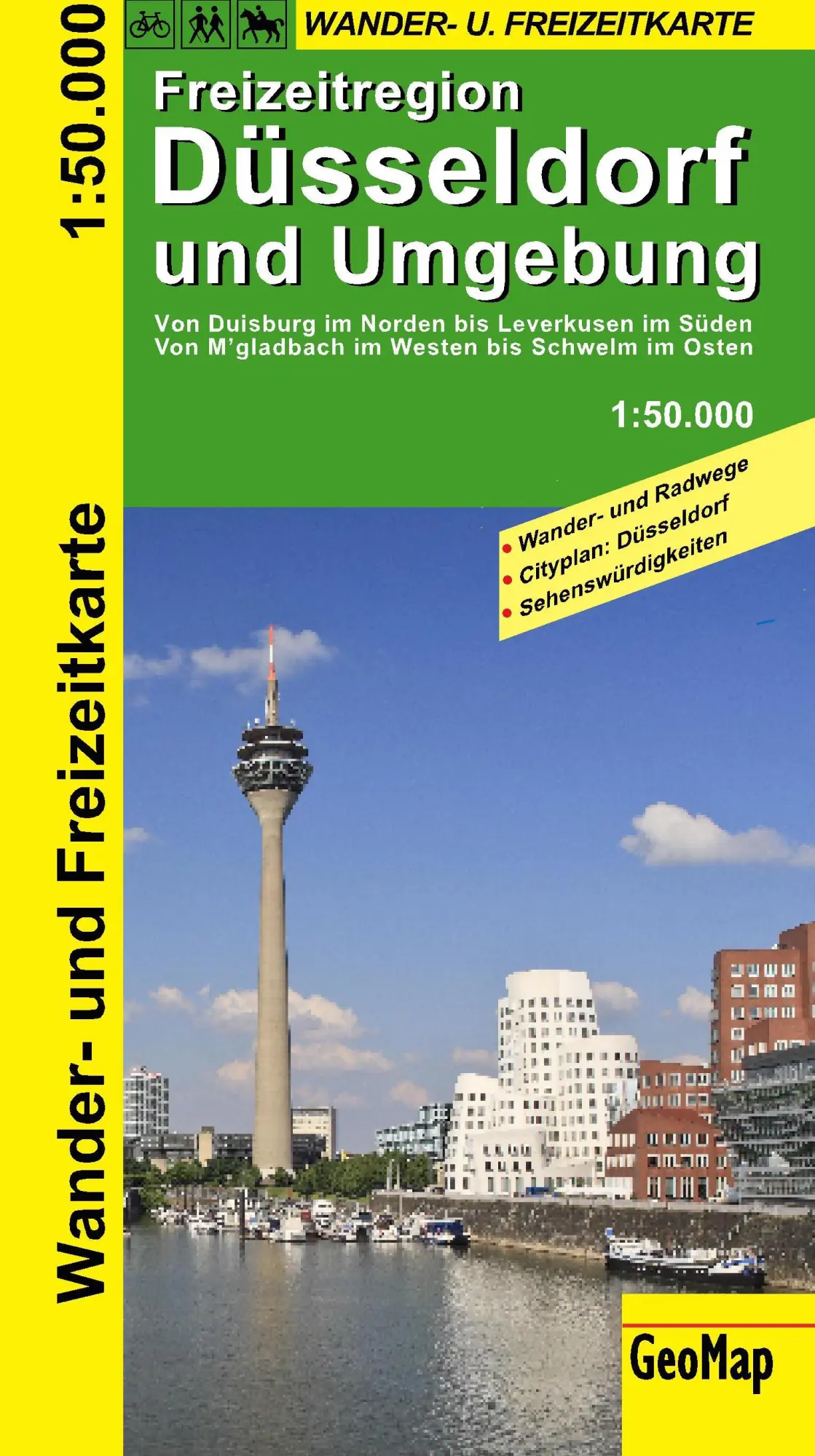 Cover: 9783959650014 | Radwanderkarte Düsseldorf und Umgebung 1 : 50 000 | (Land-)Karte
