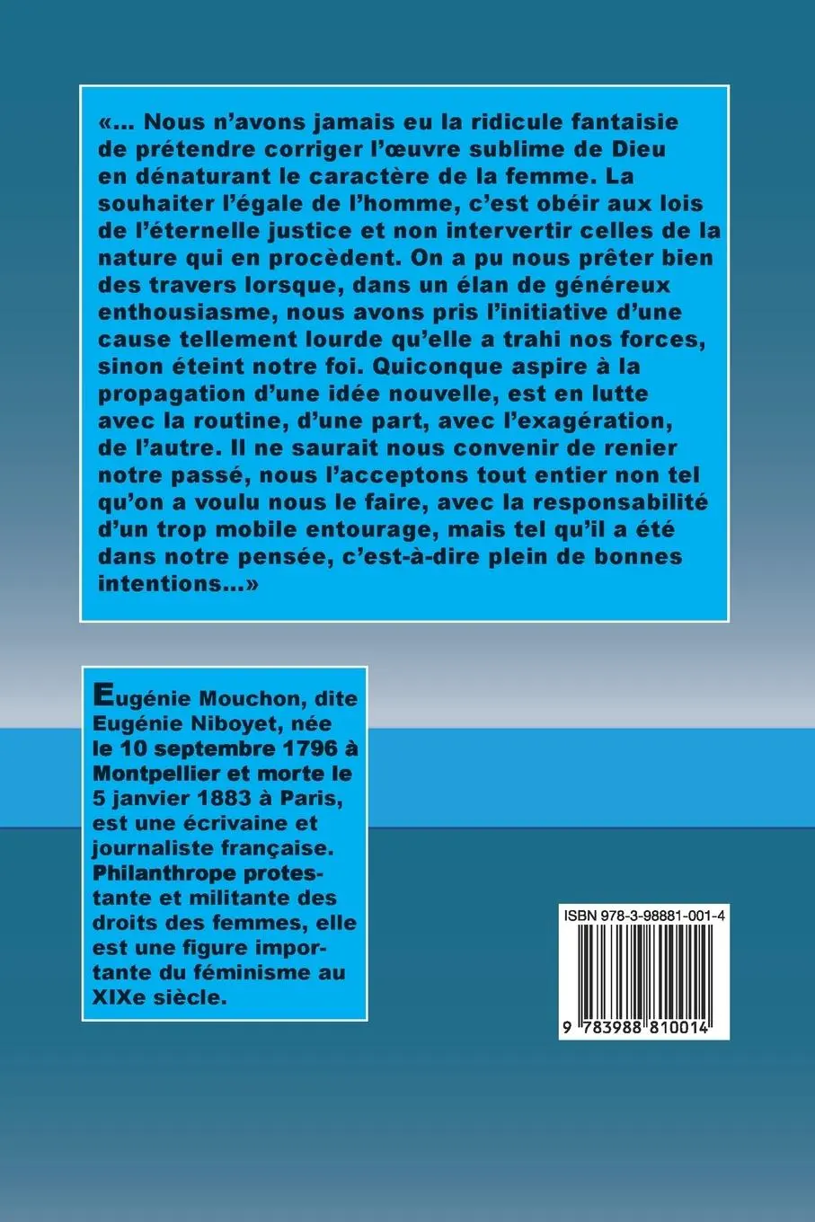Rückseite: 9783988810014 | Le Vrai Livre des femmes | Eugénie Niboyet | Taschenbuch | Französisch