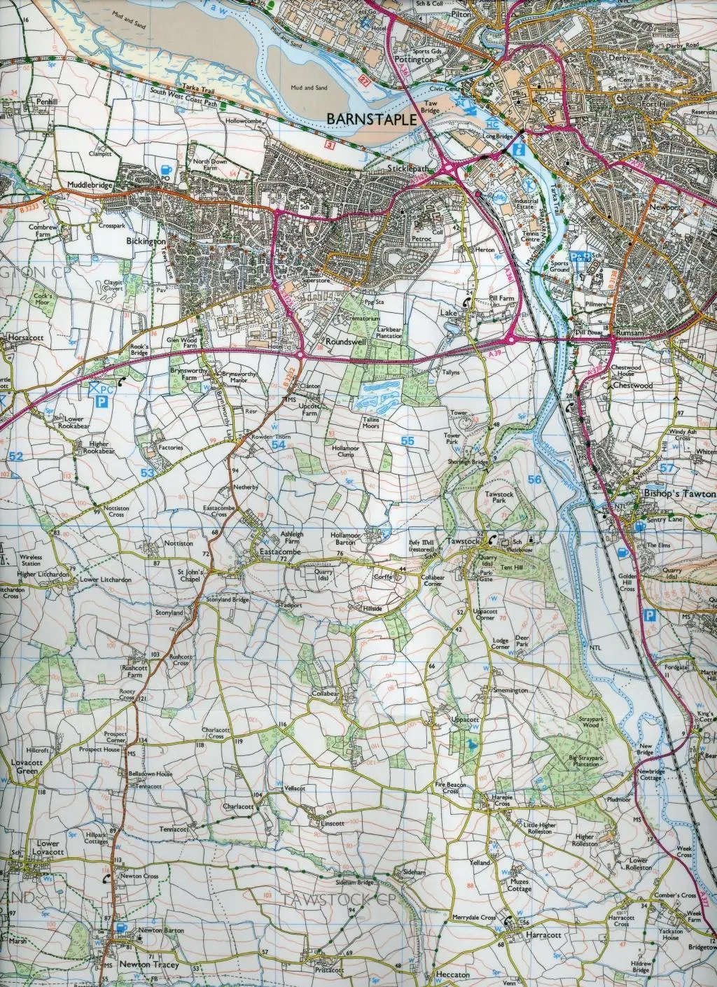 Bild: 9780319470114 | Bideford, Ilfracombe and Barnstaple | Ordnance Survey | (Land-)Karte