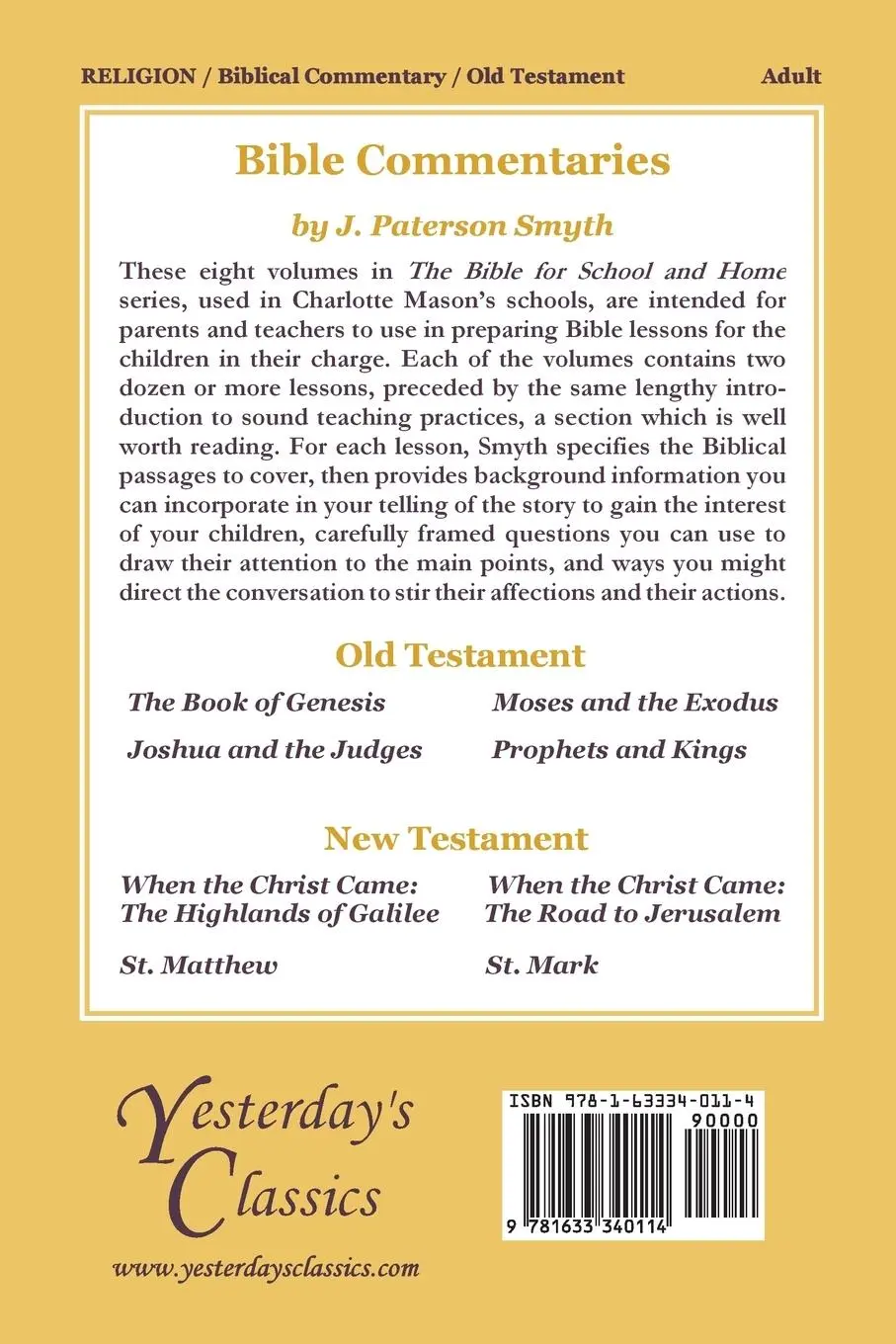 Rückseite: 9781633340114 | The Prophets and Kings (Yesterday's Classics) | J. Paterson Smyth