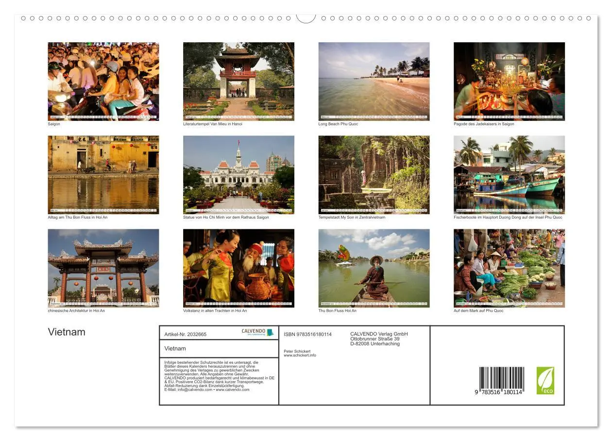 Bild: 9783516180114 | Vietnam (hochwertiger Premium Wandkalender 2026 DIN A2 quer),...