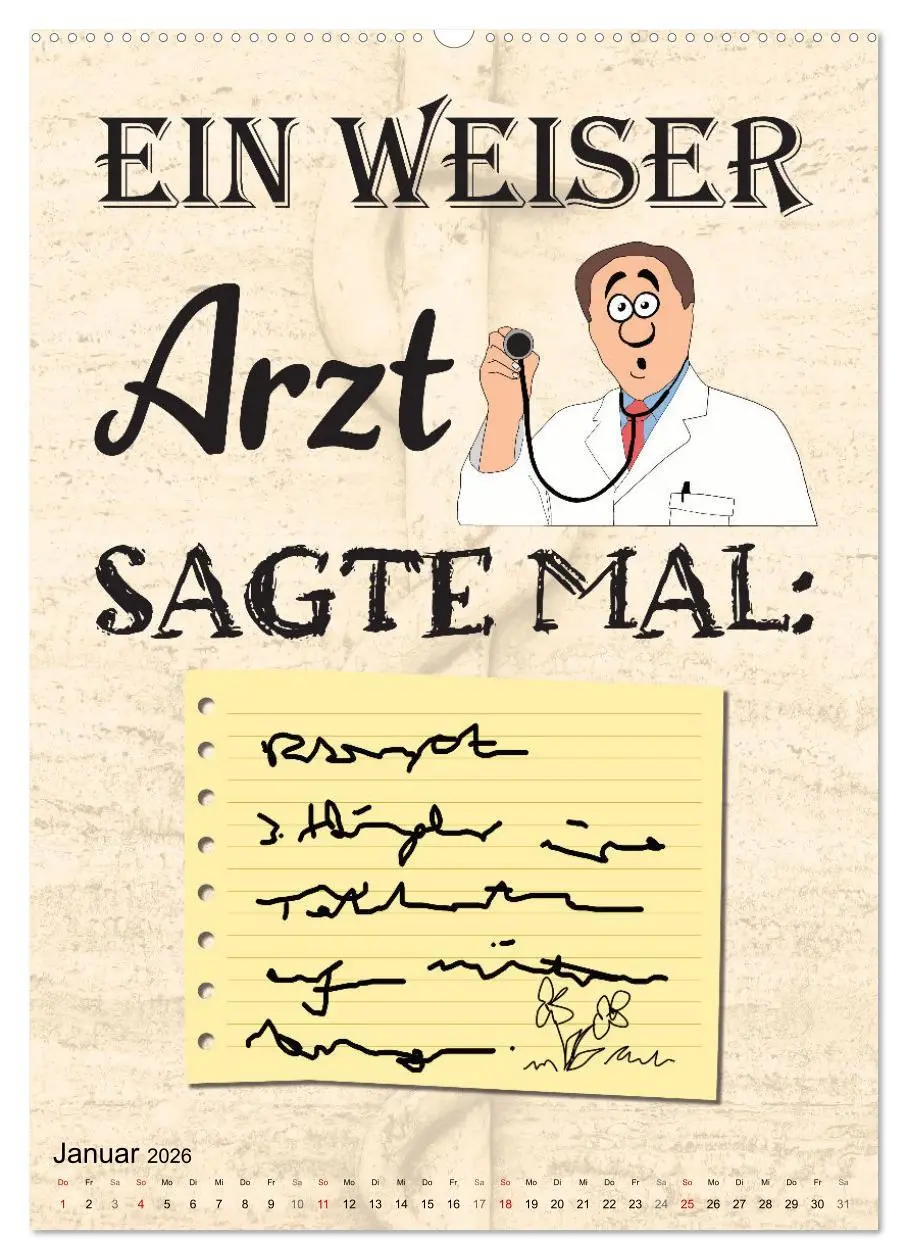 Bild: 9783516320114 | Spaß im Wartezimmer (Wandkalender 2026 DIN A2 hoch), CALVENDO...