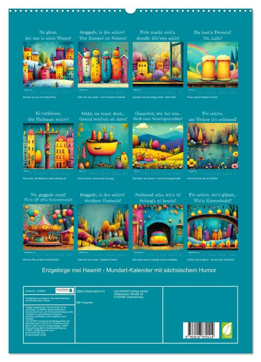 Bild: 9783516870114 | Erzgebirge mei Haamit - Mundart-Kalender mit sächsischem Humor...