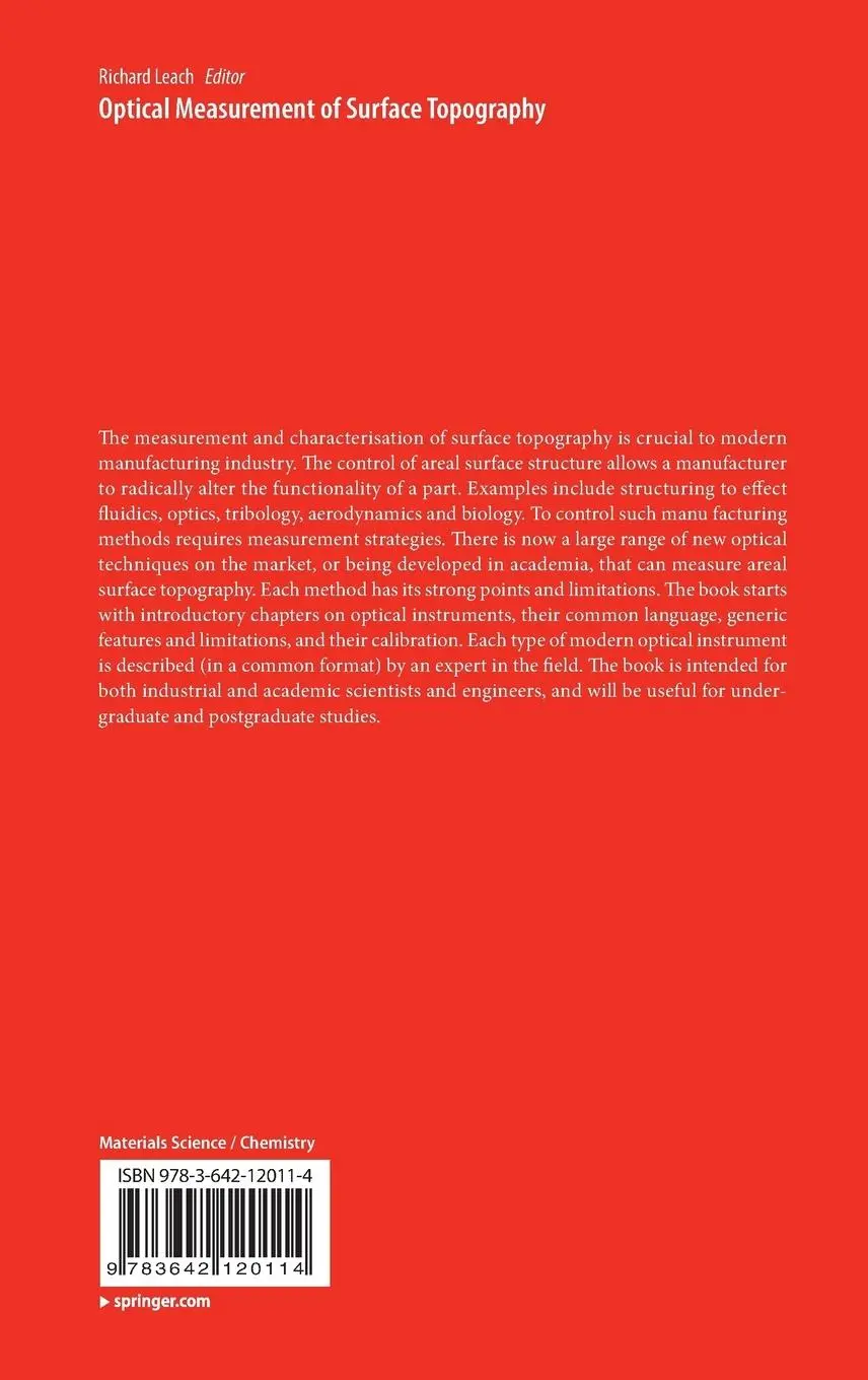 Rückseite: 9783642120114 | Optical Measurement of Surface Topography | Richard Leach | Buch