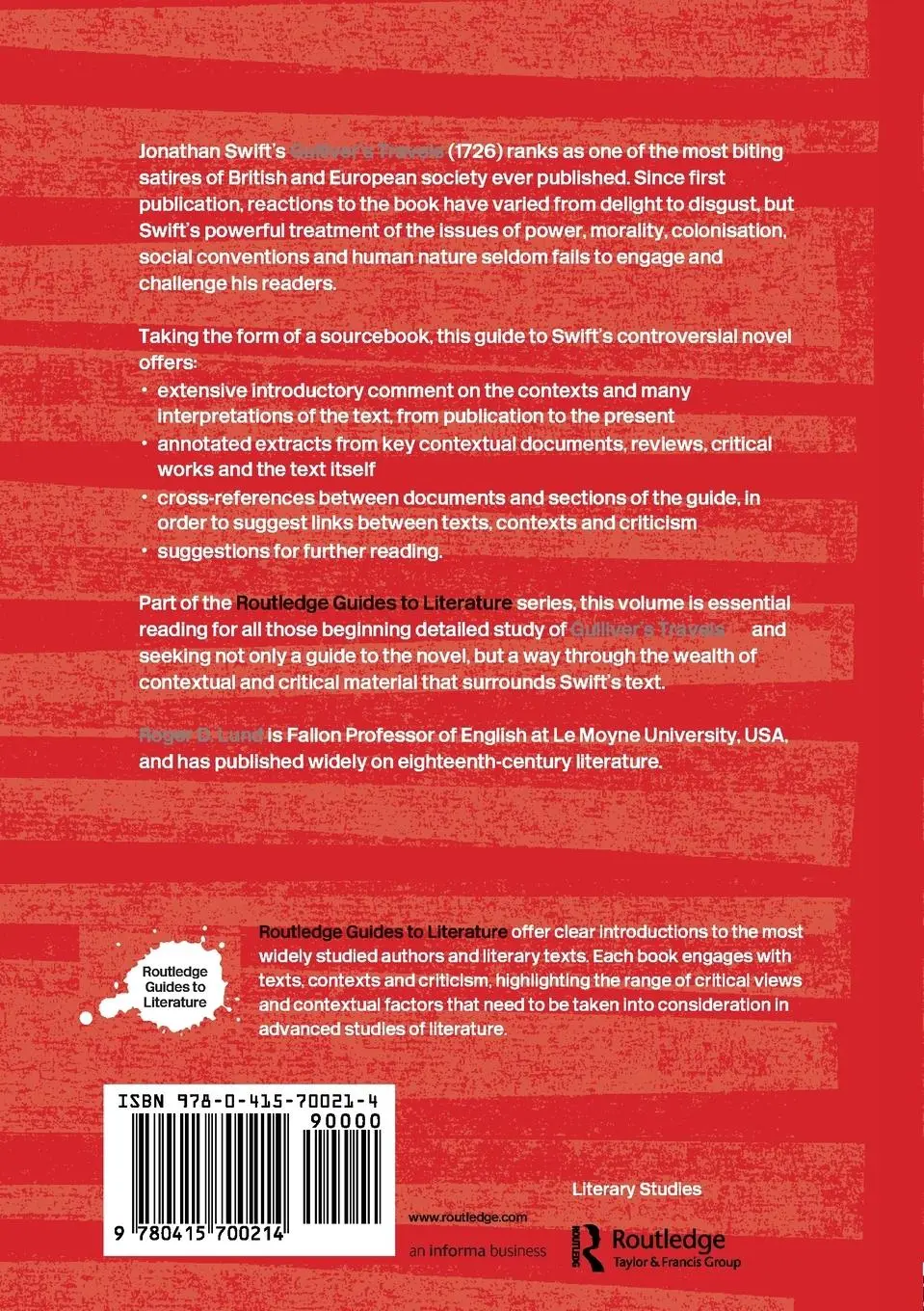 Rückseite: 9780415700214 | Jonathan Swift's Gulliver's Travels | A Routledge Study Guide | Lund
