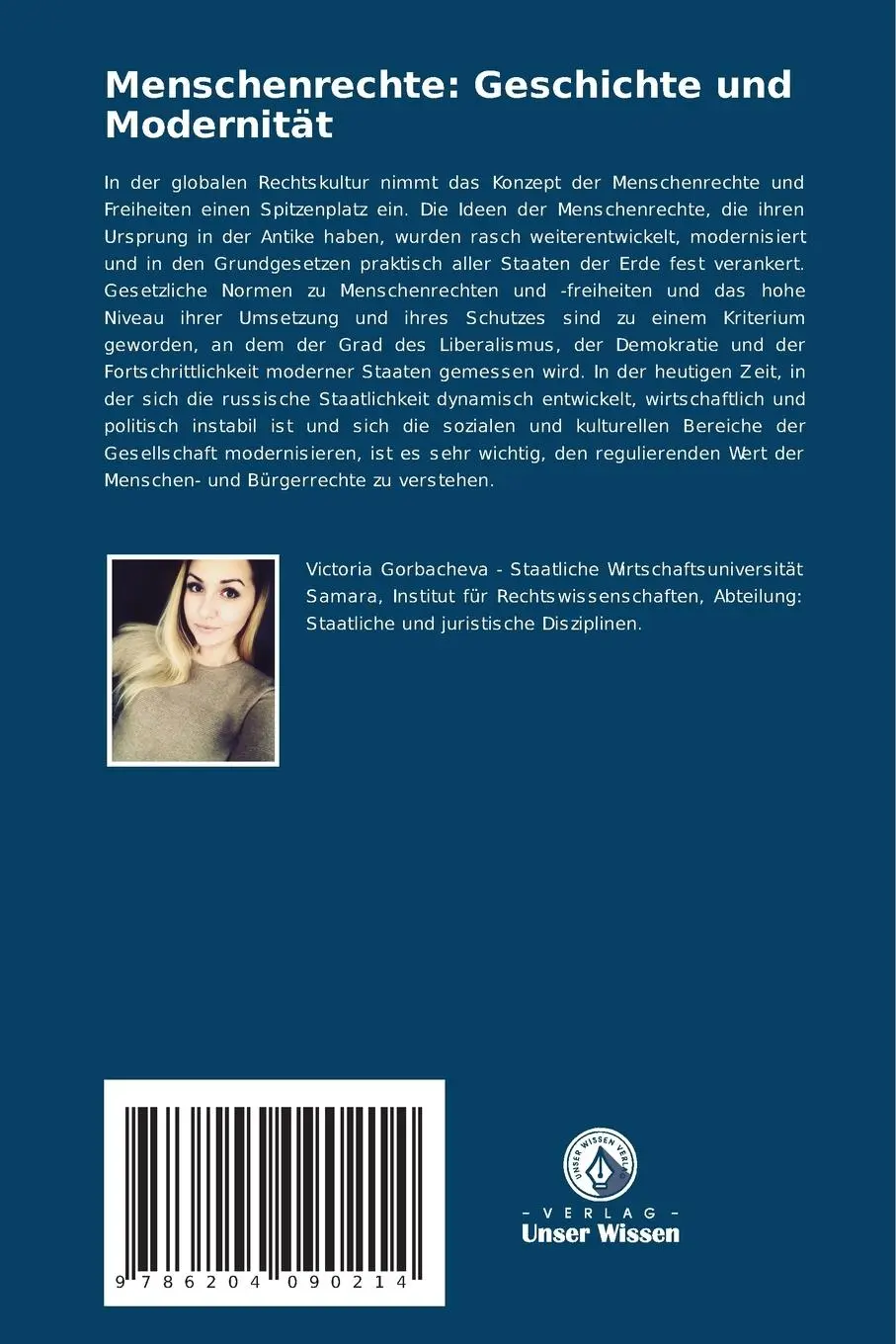 Rückseite: 9786204090214 | Menschenrechte: Geschichte und Modernität | Victoria Gorbacheva | Buch