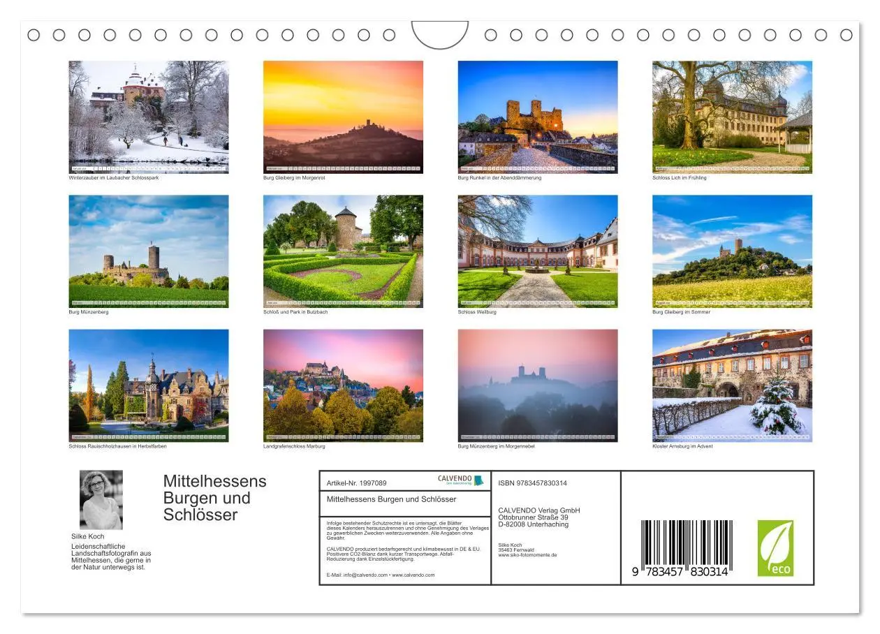 Bild: 9783457830314 | Mittelhessens Burgen und Schlösser (Wandkalender 2026 DIN A4 quer),...