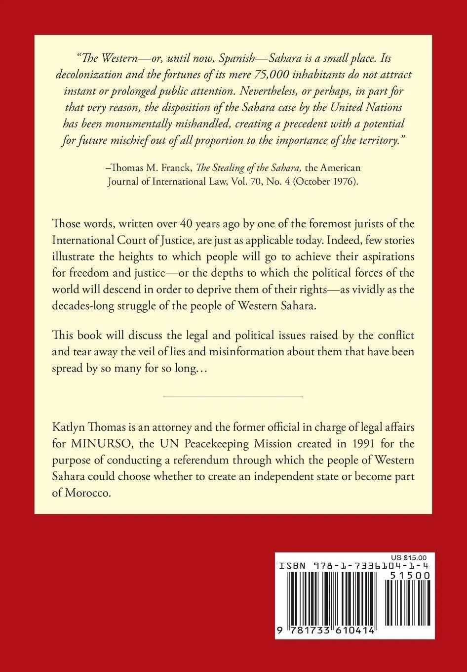 Rückseite: 9781733610414 | The Emperor's Clothes | The Naked Truth About Western Sahara | Thomas