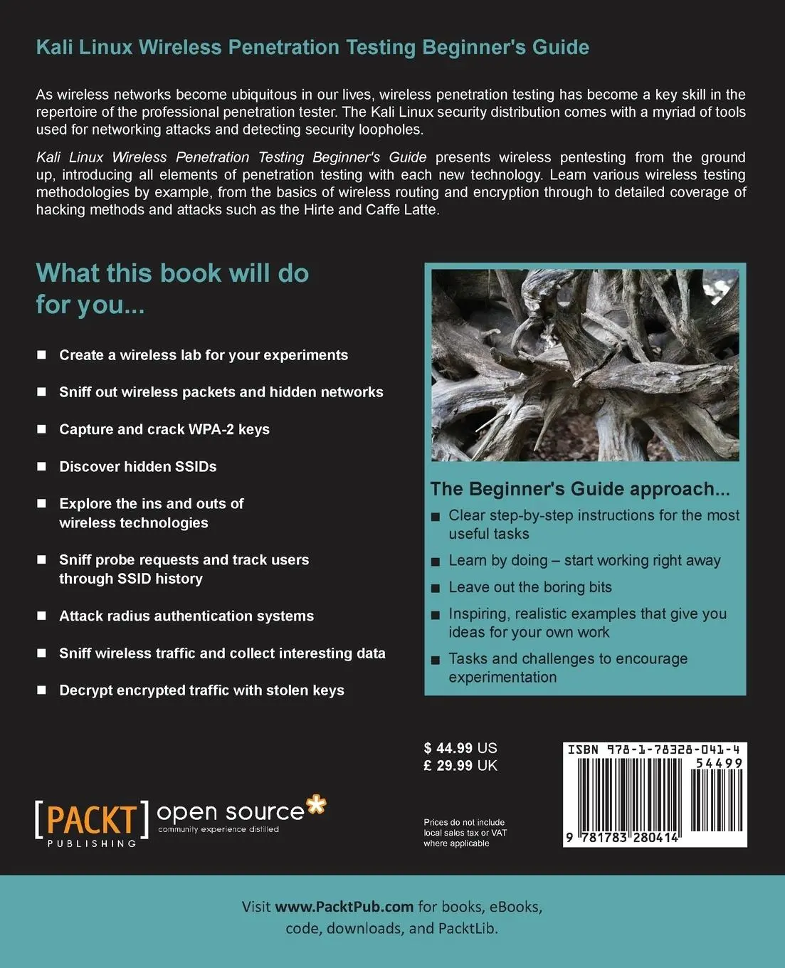 Rückseite: 9781783280414 | Kali Linux Wireless Penetration Testing Beginner's Guide | Taschenbuch