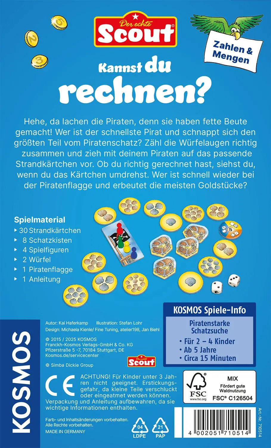 Rückseite: 4002051710514 | Scout - Kannst du rechnen | Kai Haferkamp | Spiel | Brettspiel | 2009
