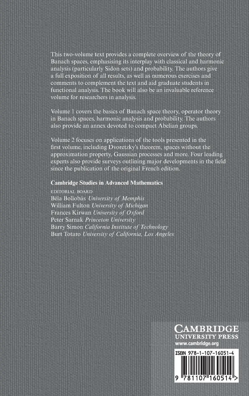 Rückseite: 9781107160514 | Introduction to Banach Spaces | Analysis and Probability | Li (u. a.)