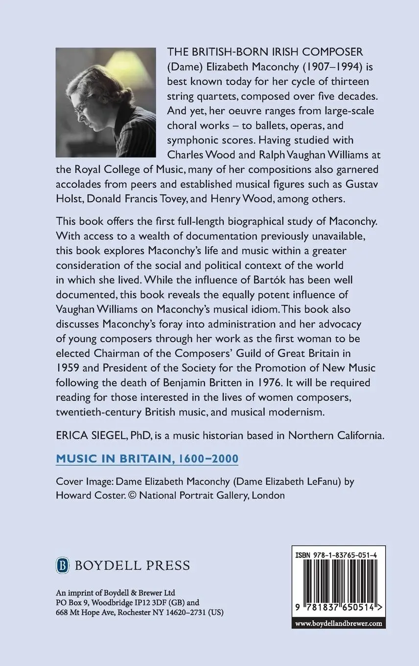 Rückseite: 9781837650514 | The Life and Music of Elizabeth Maconchy | Erica Siegel | Buch | 2023
