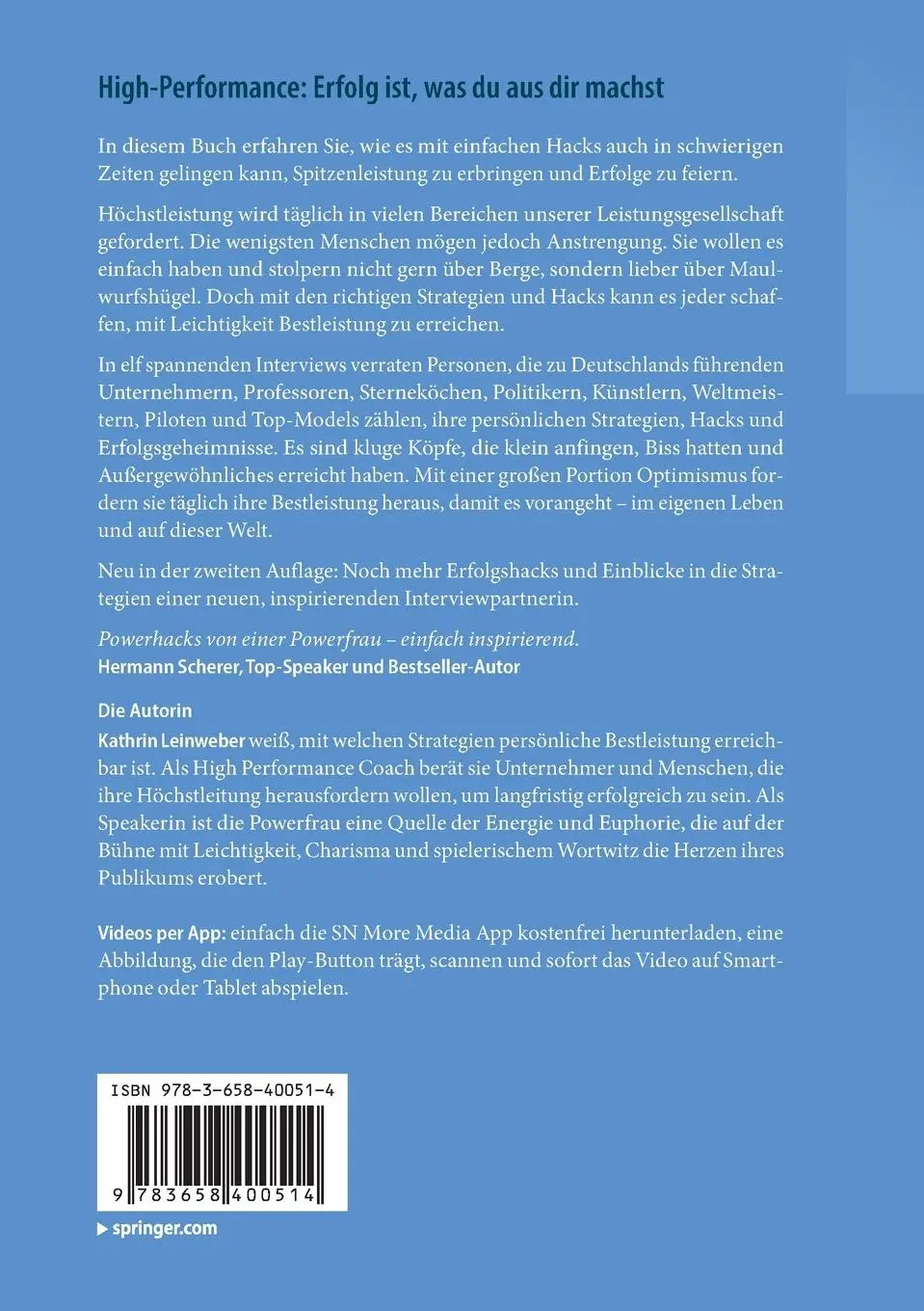 Rückseite: 9783658400514 | High-Performance: Erfolg ist, was du aus dir machst | Leinweber | Buch