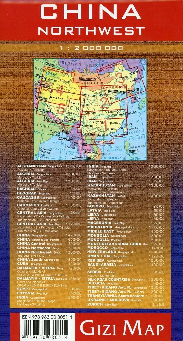 Bild: 9789630080514 | China Northwest 4 geographical map | (Land-)Karte | Map series China