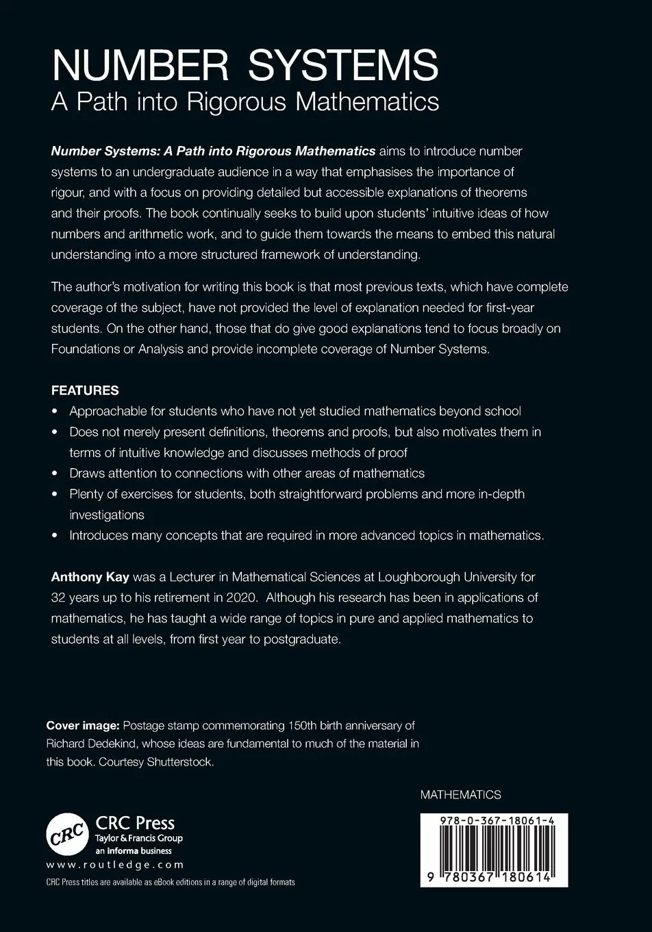 Rückseite: 9780367180614 | Number Systems | A Path into Rigorous Mathematics | Anthony Kay | Buch