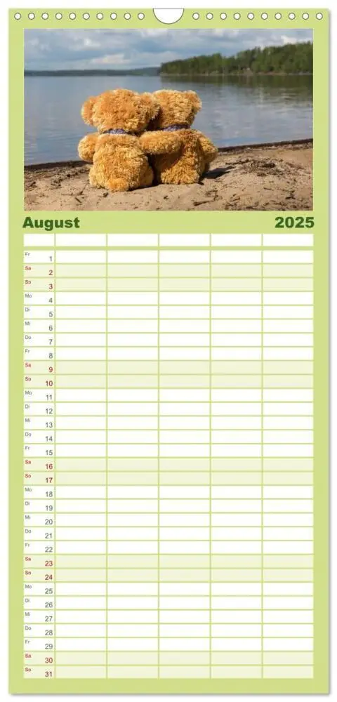 Bild: 9783457110614 | Familienplaner 2025 - Travelling Teddy mit 5 Spalten (Wandkalender,...