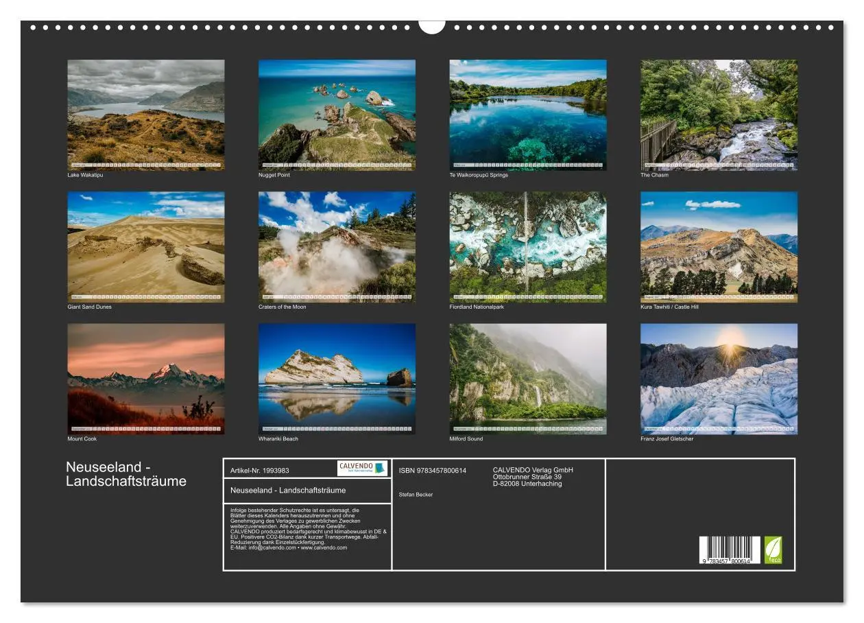 Bild: 9783457800614 | Neuseeland - Landschaftsträume (Wandkalender 2026 DIN A2 quer),...