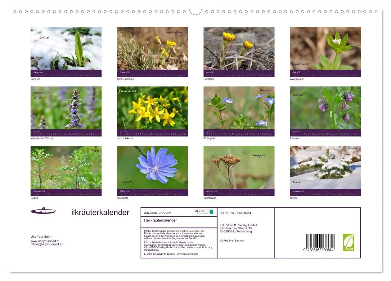 Bild: 9783516130614 | Heilkräuterkalender (hochwertiger Premium Wandkalender 2026 DIN A2...