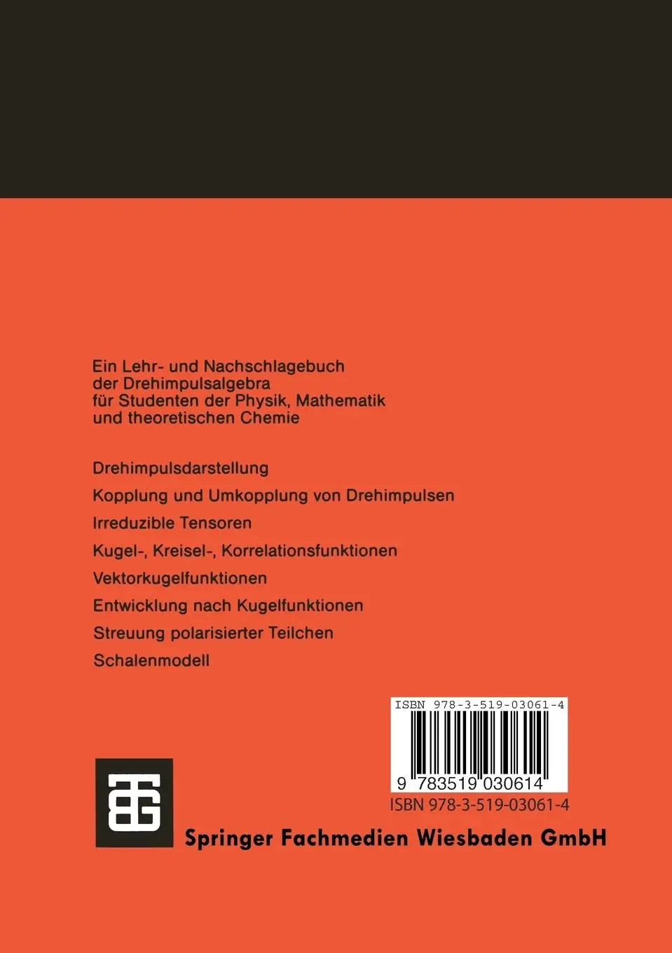 Rückseite: 9783519030614 | Drehimpulse in der Quantenmechanik | Albrecht Lindner | Taschenbuch