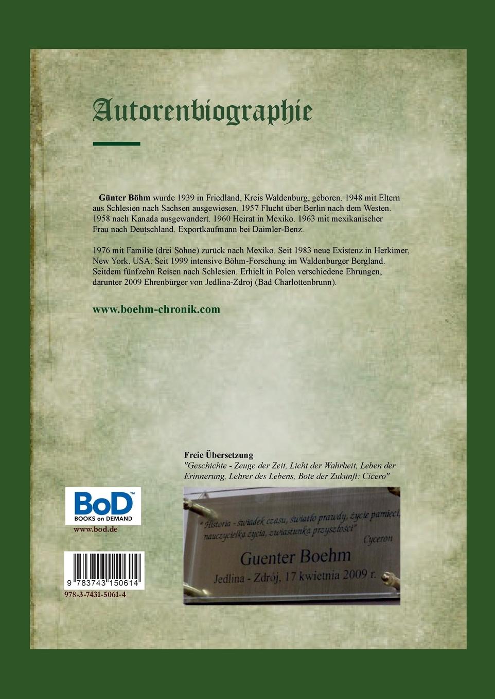 Rückseite: 9783743150614 | Die Böhm Chronik Band 4 | Zeitgeschichte | Günter Böhm | Taschenbuch