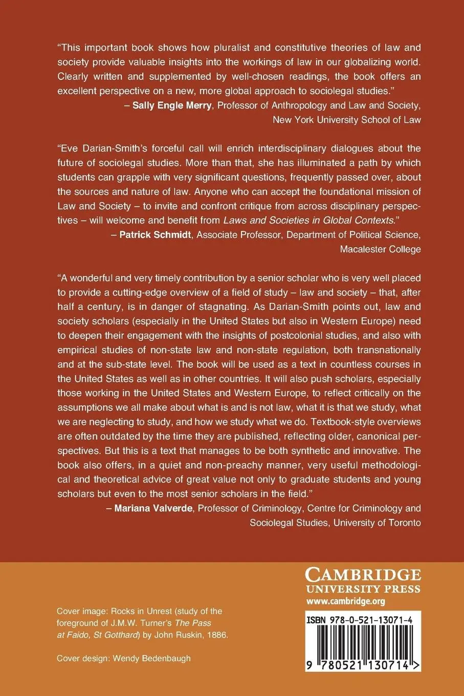 Rückseite: 9780521130714 | Laws and Societies in Global Contexts | Contemporary Approaches | Buch