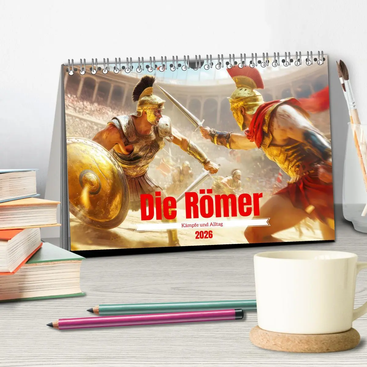Bild: 9783457340714 | Die Römer - Kämpfe und Alltag (Tischkalender 2026 DIN A5 quer),...