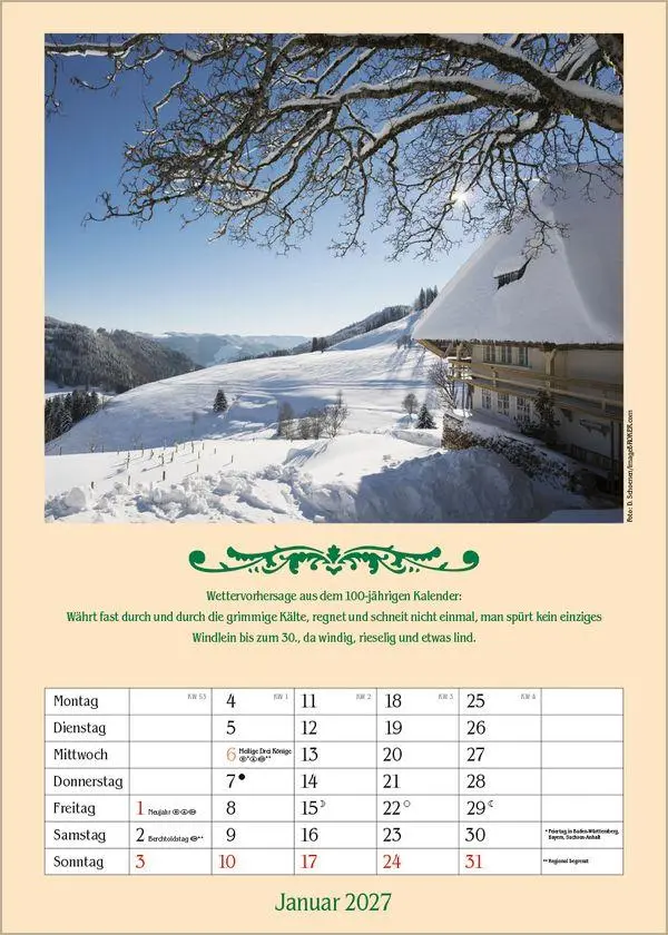 Bild: 9783819300714 | Landleben mit Hundertjährigem Kalender 2027 | Verlag Korsch | Kalender