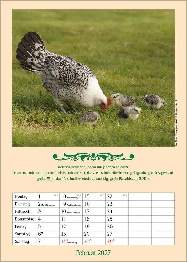 Bild: 9783819300714 | Landleben mit Hundertjährigem Kalender 2027 | Verlag Korsch | Kalender