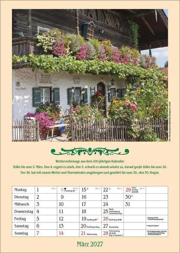 Bild: 9783819300714 | Landleben mit Hundertjährigem Kalender 2027 | Verlag Korsch | Kalender
