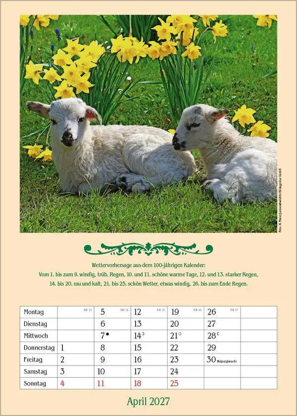 Bild: 9783819300714 | Landleben mit Hundertjährigem Kalender 2027 | Verlag Korsch | Kalender