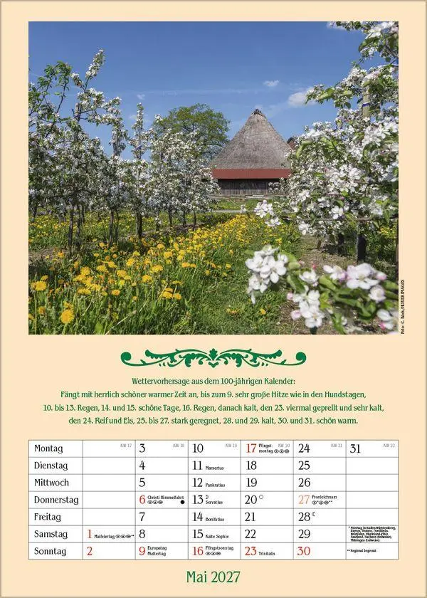 Bild: 9783819300714 | Landleben mit Hundertjährigem Kalender 2027 | Verlag Korsch | Kalender