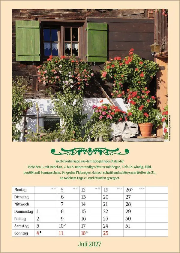 Bild: 9783819300714 | Landleben mit Hundertjährigem Kalender 2027 | Verlag Korsch | Kalender