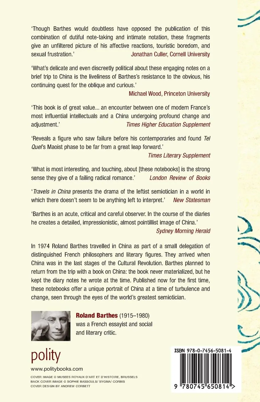Rückseite: 9780745650814 | Travels in China | Roland Barthes | Taschenbuch | 240 S. | Englisch