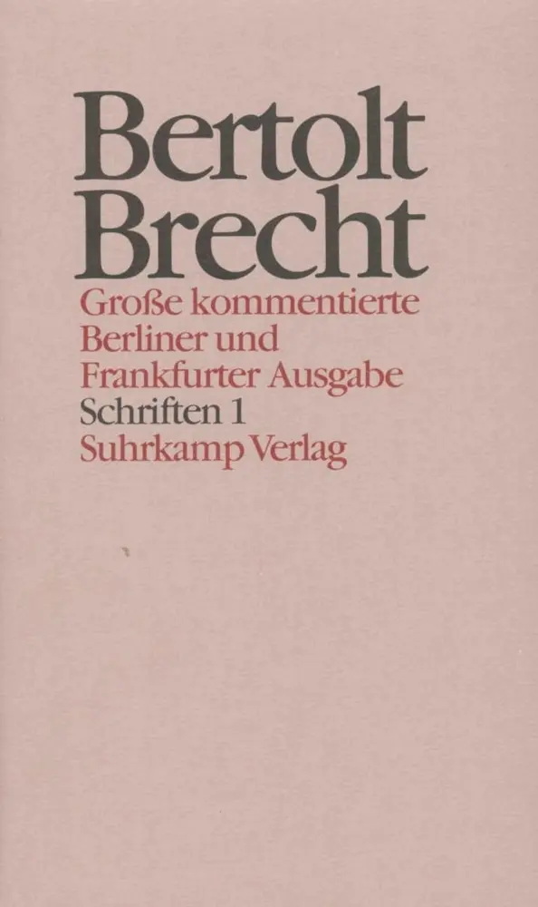 Cover: 9783518400814 | Schriften. Tl.1 | 1914-1933 | Bertolt Brecht | Buch | In Schuber Cover: 9783518400814 | Schriften. Tl.1 | 1914-1933 | Bertolt Brecht | Buch | In Schuber