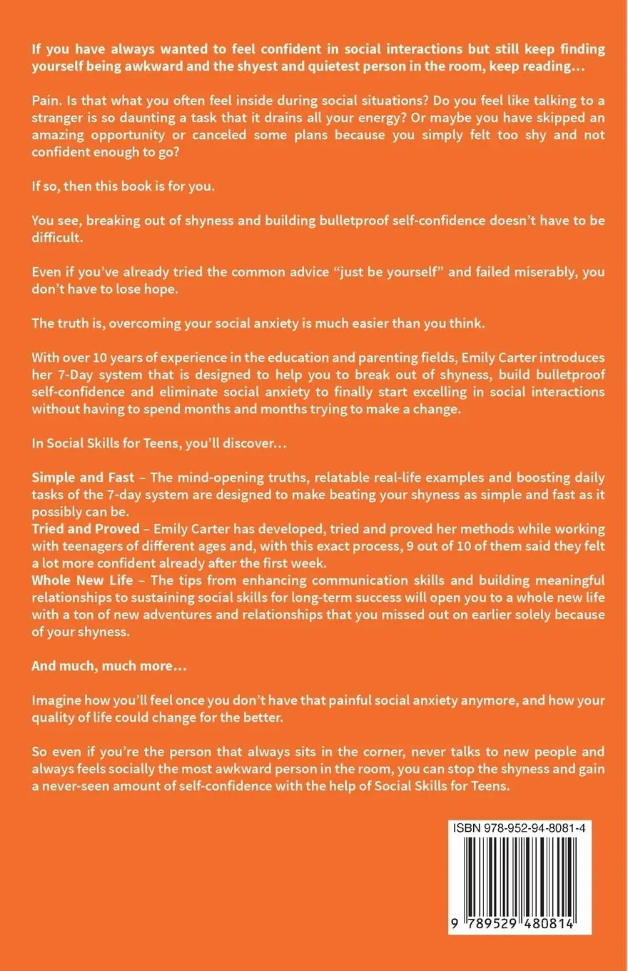 Rückseite: 9789529480814 | Social Skills for Teens | Emily Carter | Taschenbuch | Englisch | 2023