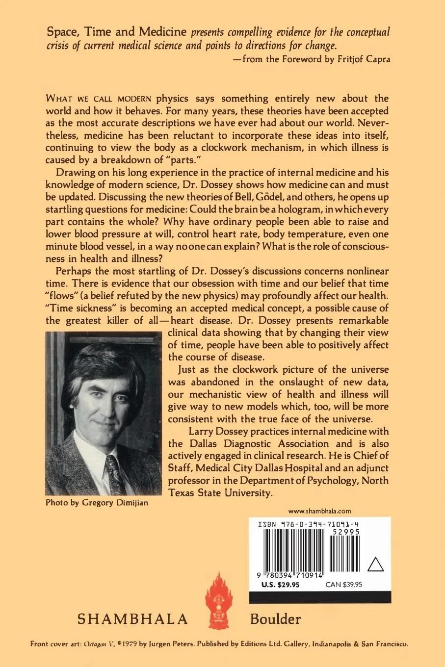 Rückseite: 9780394710914 | Space, Time, and Medicine | Foreword by Fritjof Capra | Larry Dossey